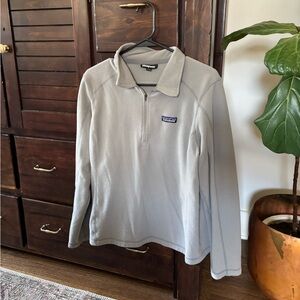Patagonia Light Gray Quarter-Zip Fleece Pullover